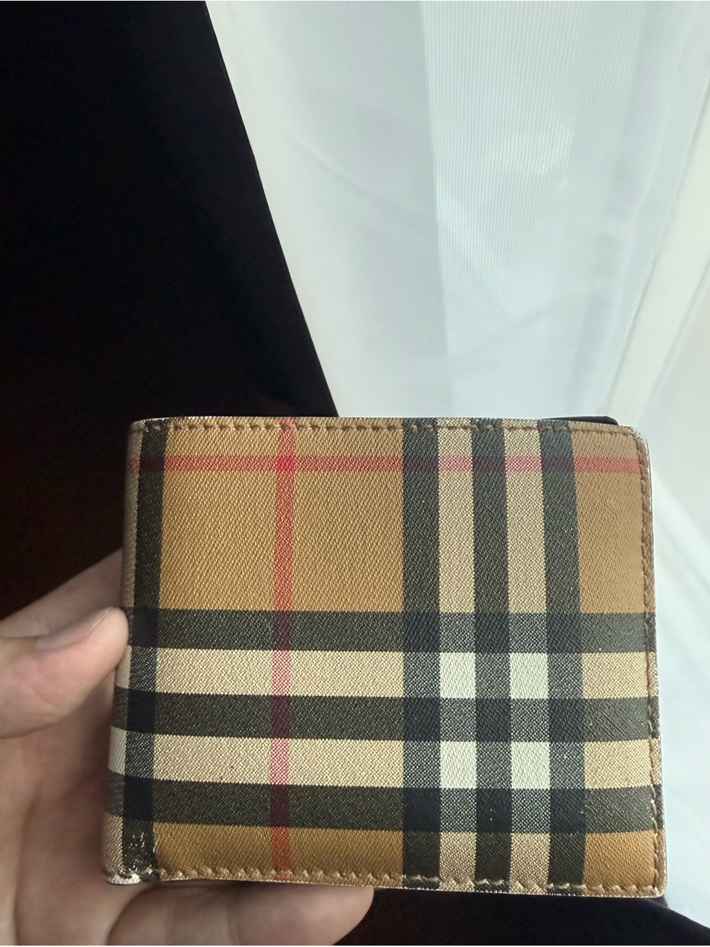 Burberry Classic Plaid Men's Bifold Wallet - Tan/Beige